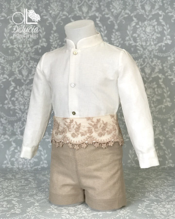 Conjunto de niño con fajín Amelí Conjunto de niño con fajín Amelí