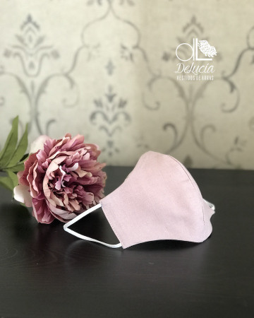 Mascarilla lino rosa empolvado Mascarilla lino rosa empolvado