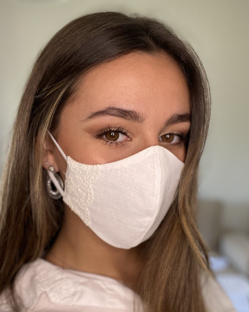 Mascarilla de lino y encaje Mascarilla de lino y encaje