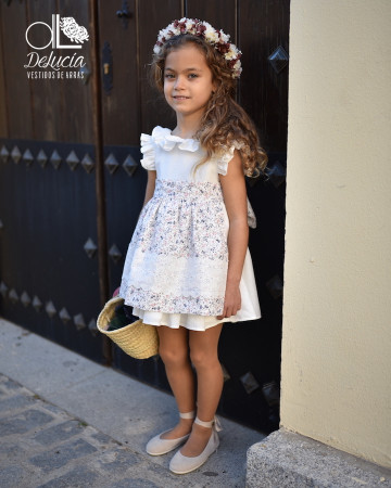 Vestido de vuelo en sisa Zoe con delantal estampado