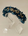 Diadema de hortensias preservadas azules