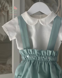 Ranita y blusa cuello bebé manga corta