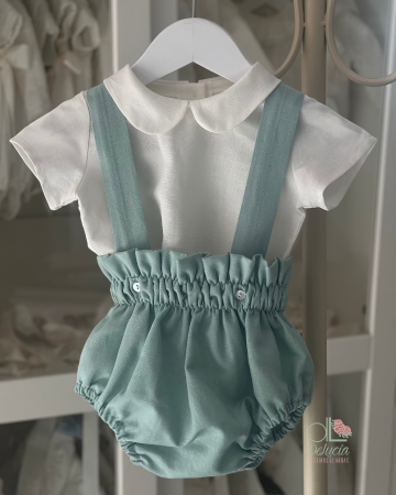 Ranita y blusa cuello bebé manga corta